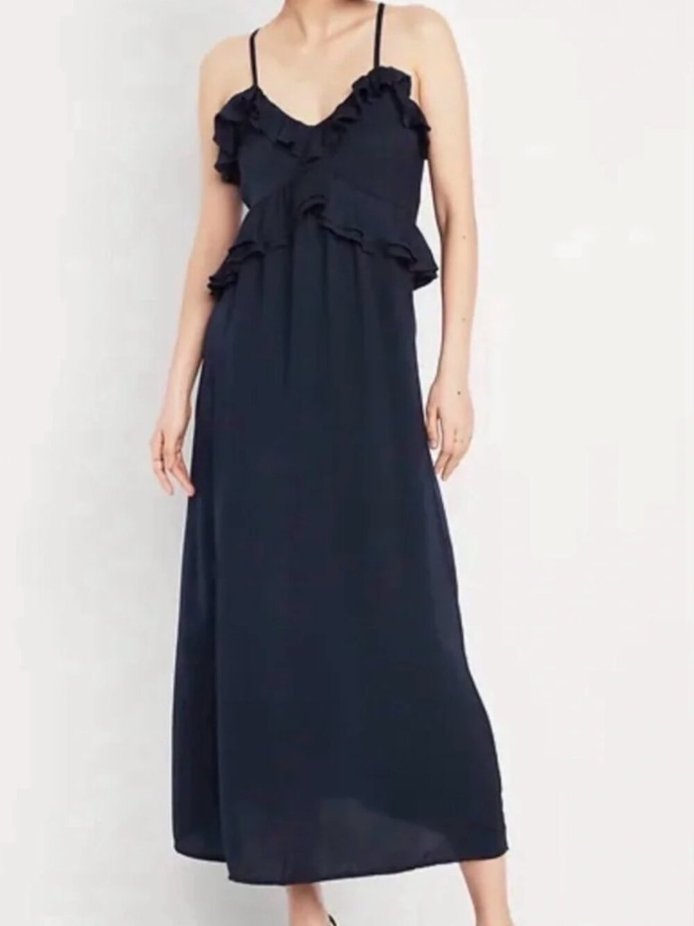 Old Navy Ruffle Satin Maxi Dress
